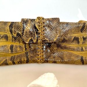 Eye catching snakeskin clutch